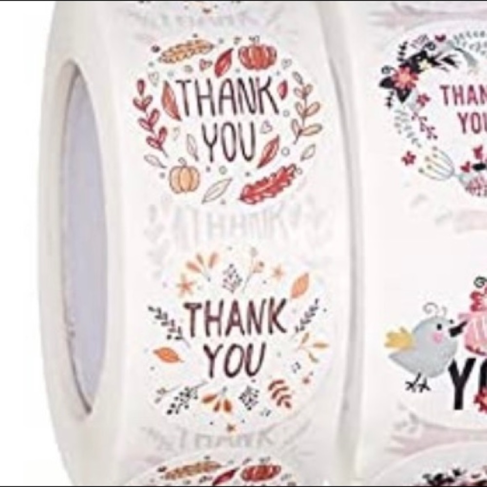 500 Thank You 1” Stickers